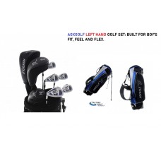 BOY'S LEFT HAND GRAPHITE EDITION MAGNUM GOLF CLUB SET w460cc Driver, 3 Wood +Hybrid Utility Iron + 6 - 9 Irons, Pitching Wedge +STAND BAG & Putter: Pre-Tween, Tween or Teen length: BUILT in the US by AGXGOLF